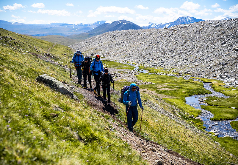 Hiking to the base camp